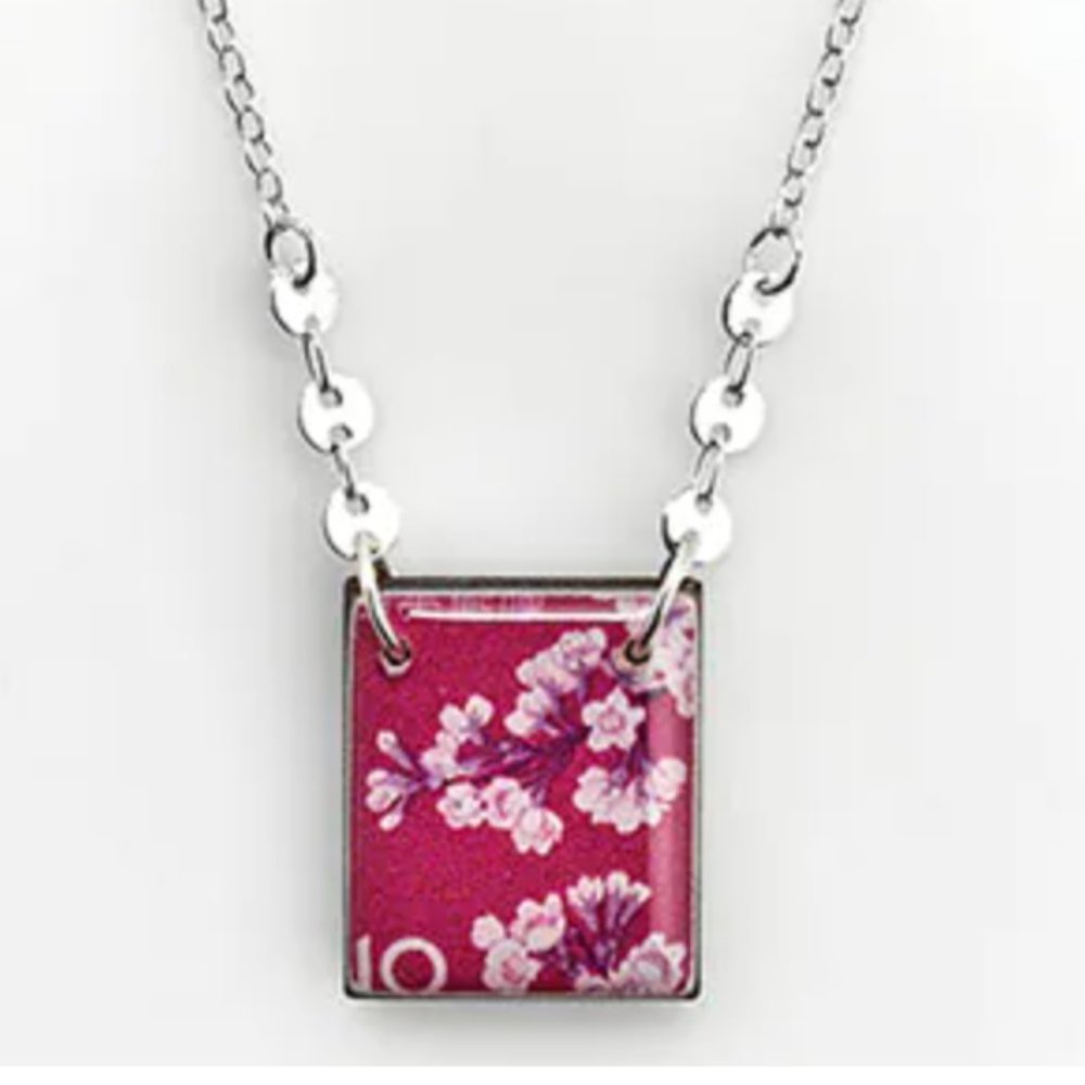 *NWOT* Vintage Japanese Postage Stamp Necklace